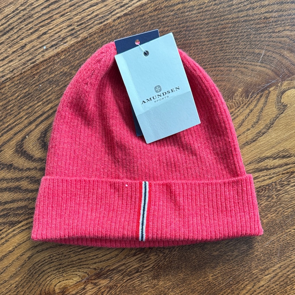 NWT Amundsen Red Boiled Wool Beanie